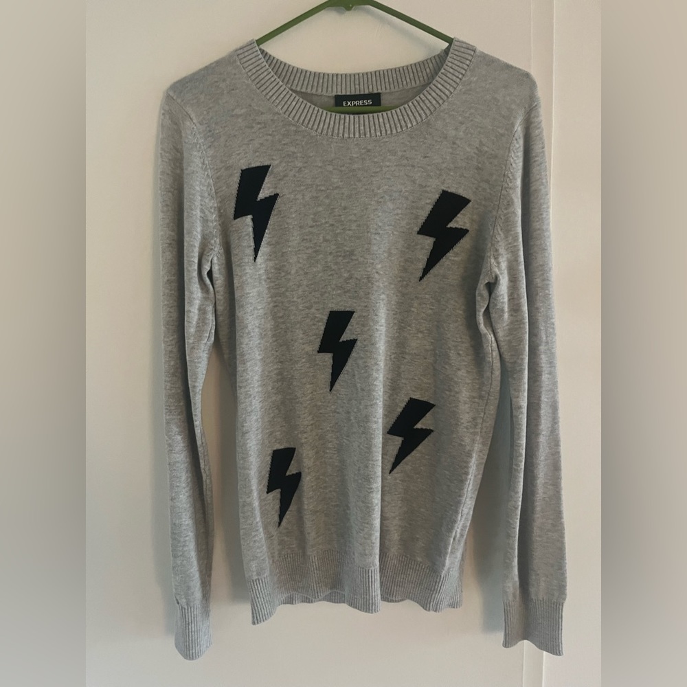 Express sweater with lightning bolts